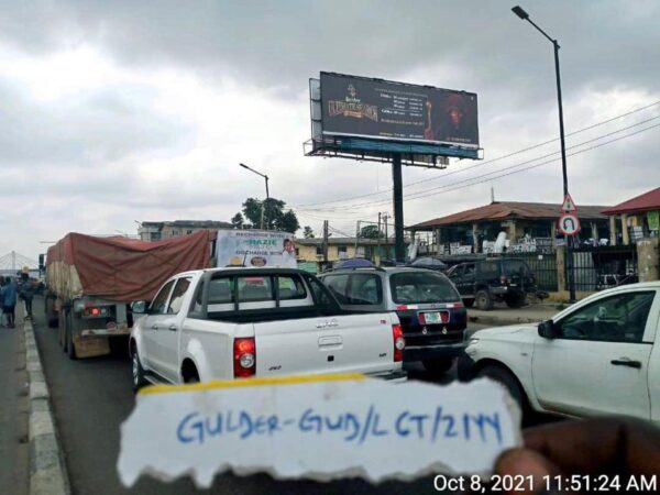 Unipole Billboard at Oshodi Bolade Facing Traffic To Oshodi, Lagos