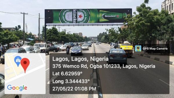 Gantry Billboard Along Wemco Road Ogba By Sunday Market Facing Traffic To Mobile Filling Station Wemco., Lagos