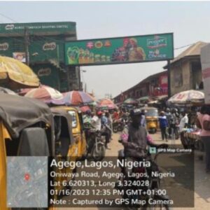 Gantry Billboard at Agege Main Market Oniway Road, Lagos