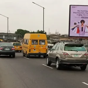 Portrait billboard in the hustling city of Lagos