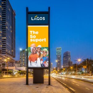 Picture showing wall mounted billboard in Lagos, Nigeria