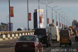 Lamp post billboard in Lagos Nigeria