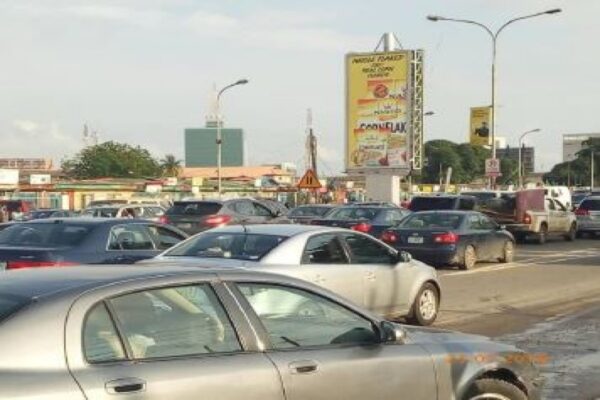 Portrait billboard in the husting city of lagos