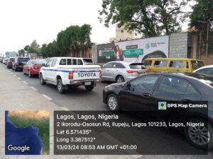 Wall mount billboard at Ikorodu-Ososun Road, Ilupeju, Lagos, Nigeria