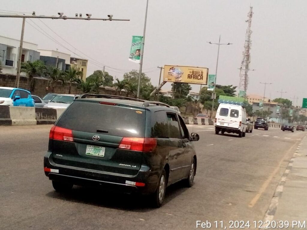 Unipole billboard in Airport Road, Orile, Oshodi, Lagos