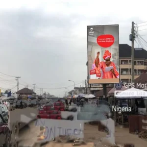 A stunnin portrait billboard capativating passer byes in Benin city, Edo state