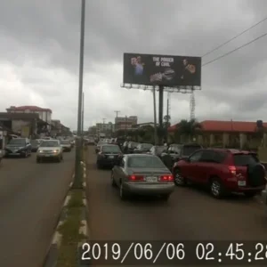 Unipole billboard standing tall in benin city, Edo state