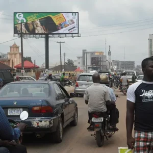 Unipole billboard in Benin