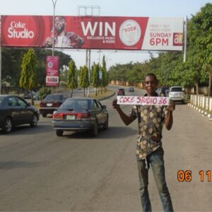 Gantry billboard capturing attention of passersby in Abuja