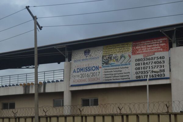 wall drape billboard captivating passerbyes in the ctreets of lagos