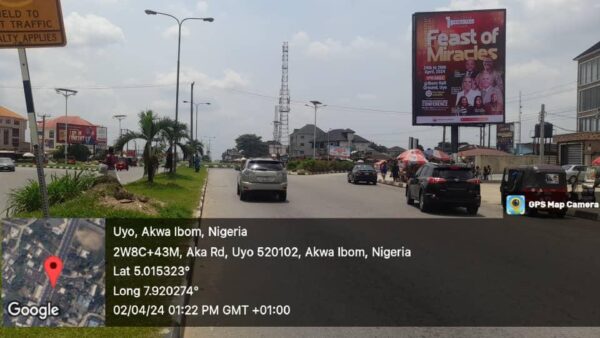 portrait billboard in the busy city of uyo, Akwa ibom Nigeria