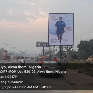 portrait billboard in the hustling city of akwaibom, uyo Nigeria