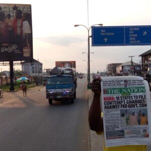 portrait billboard in thw hustling city of Akwa ibom, Nigeria