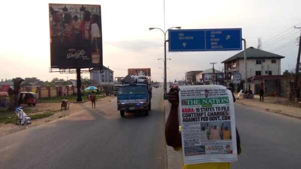 portrait billboard in thw hustling city of Akwa ibom, Nigeria