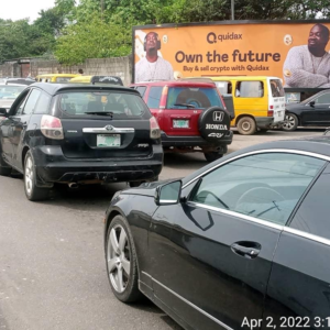 96 sheet billboard in the busy streets of Lagos