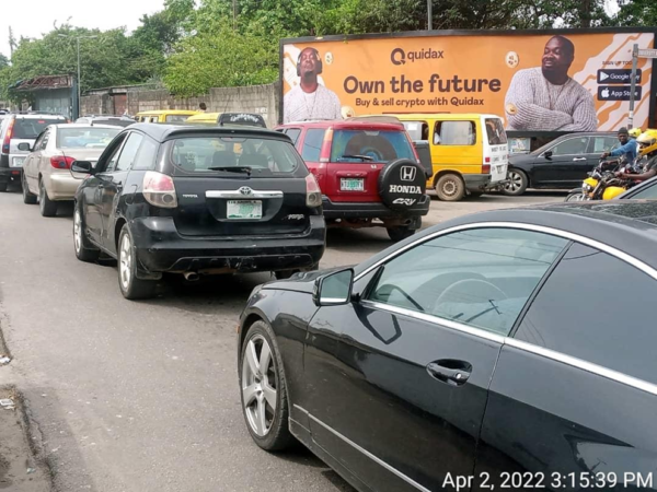 96 sheet billboard in the busy streets of Lagos