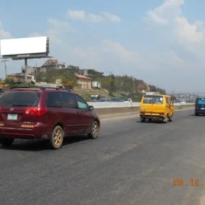 Unipole billboard standing in Ibadan, Oyo State