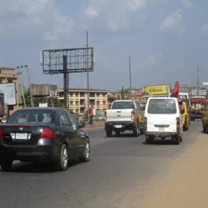 Unipole billboard along the busy city of Anambra