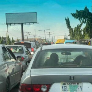 unipole billboard standing tall and captivating the city of Lagos, Nigeria