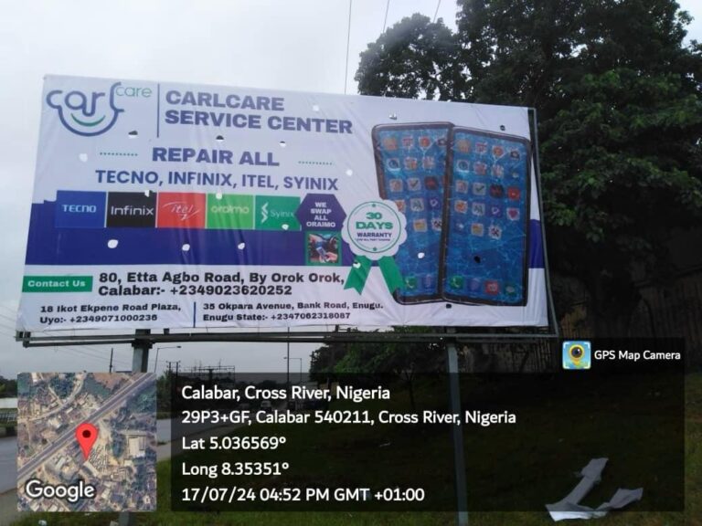 Carlcare 48 Sheet Billboard Campaign at Calabar, Cross River