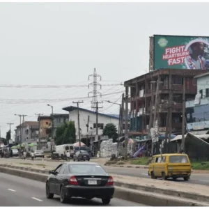 Rooftop billboard in Lagos along ikorodu road