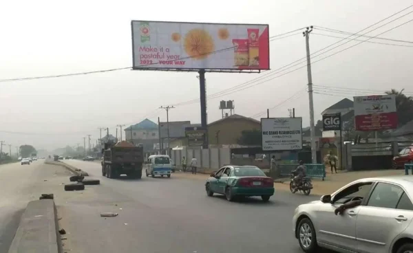 Unipole billboard at choba police station Portharcourt