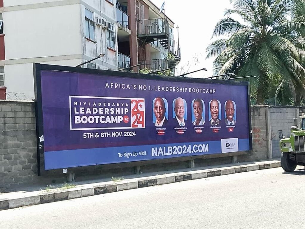 Leadership Bootcamp Billboard Campaign at Ozumba Mbadiwe, Victoria Island, Lagos