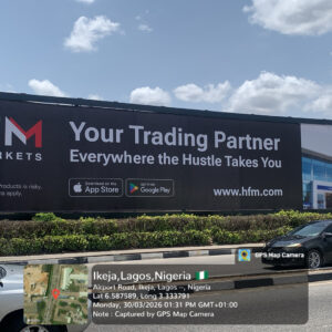 Wall drape billboard at MM1 Airport Road Ikeja Lagos — large format outdoor advertising space along the airport corridor