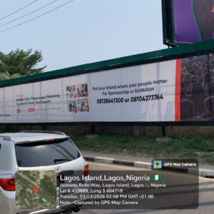 Long wall drape billboard on Ahmadu Bello Way Lagos Island — outdoor advertising space for rent