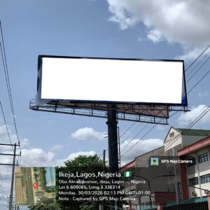 Unipole billboard at Oba Akran Avenue right inside IFT Office Ikeja Lagos — outdoor advertising space for rent