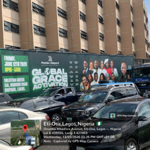 Wall drape billboard opposite Civic Tower Ozumba Mbadiwe Avenue Victoria Island Lagos